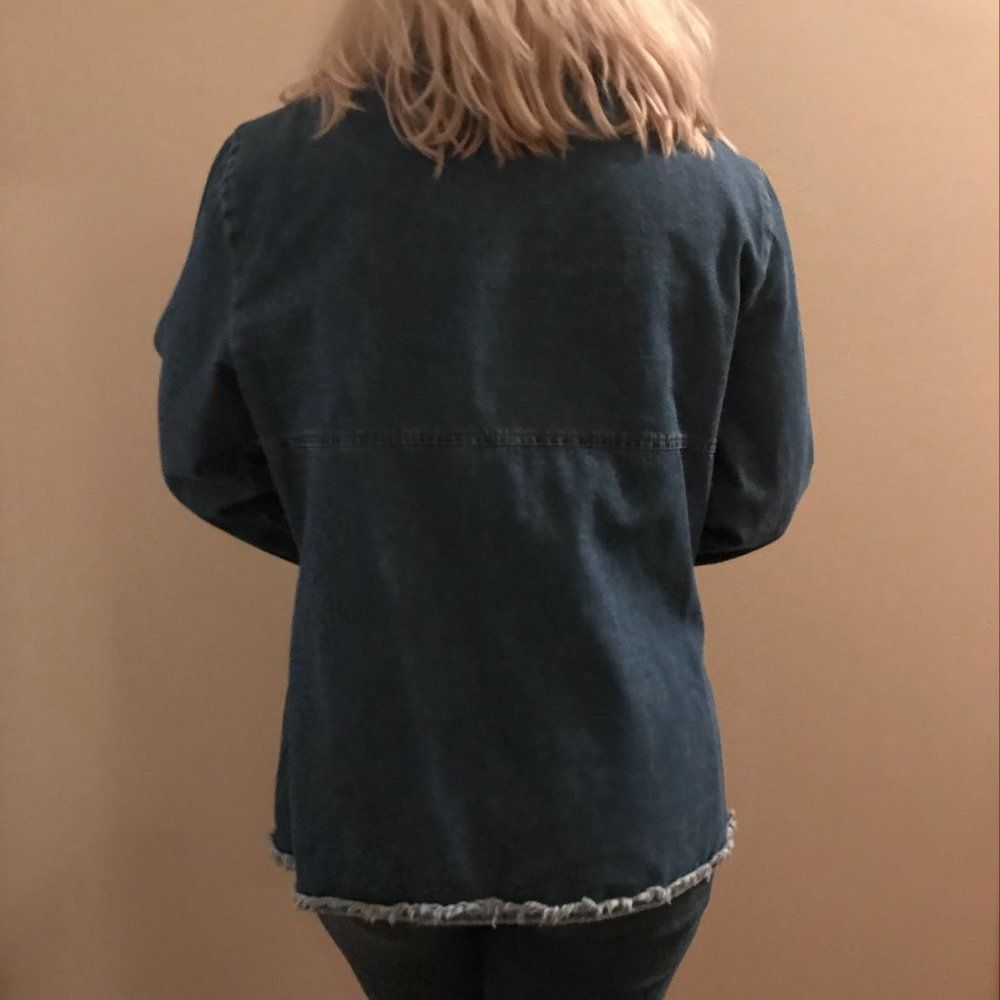 Vintage Lew Magram Raw Hem Fringe Denim Jacket - Picture 4 of 14
